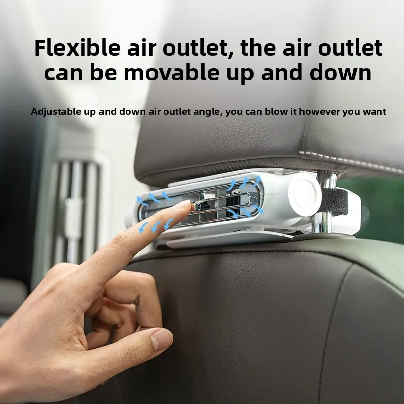 2026New Car Seat Fan 3000mAh Built-in Battery Long Lasting USB Portable No Blade Backrest Fan Car fan cooler Car Air Conditioner