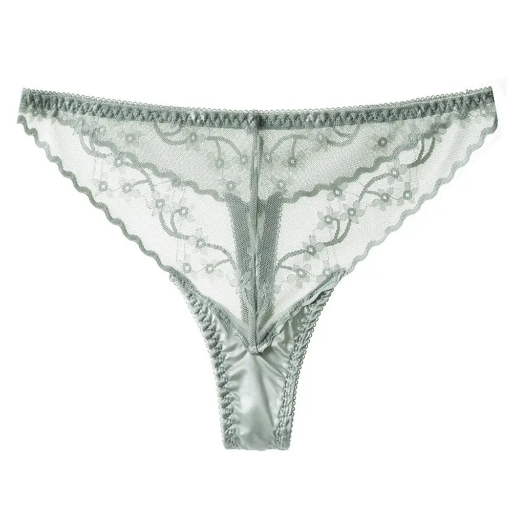 

Sexy Comfortable Fitness G-String Girls Ice Silk Lace Panties Korean Style Underwear Women Lingerie Low-Waist Thong