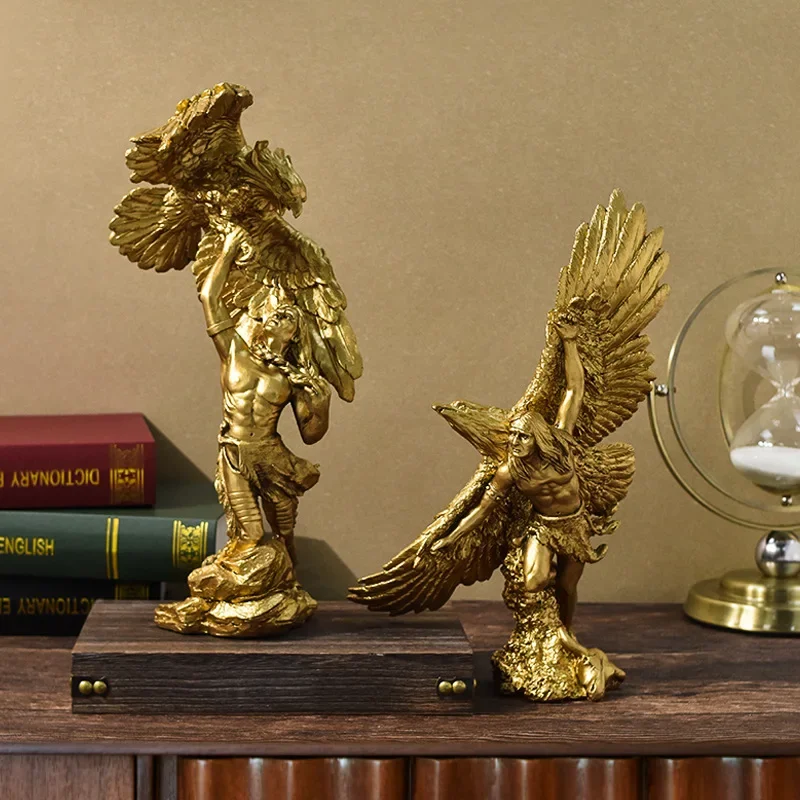 American retro animal imitation copper eagle wing spread resin handicraft ornament porch office wine cabinet soft decoration