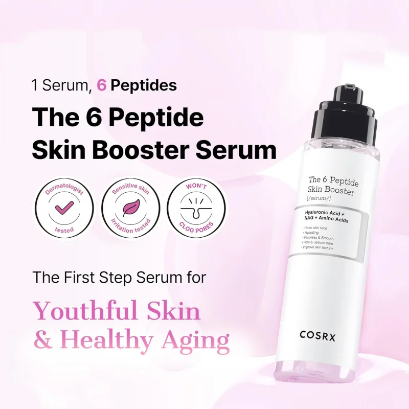 Korean Skincare 6X Peptide Booster Toner Serum,Niacinamide 5%+Snail Mucin 74% Dual Essence Facial Hydrating Lotion Serum