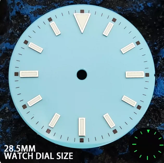 28.5MM dial face watch accessory with extremely strong green night light suitable for NH35 movement