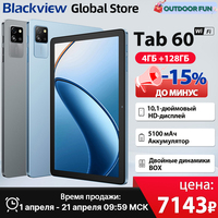 New Blackview Tab 60 WIFI Tablet 10.1Inch HD IPS Display Widevine L1 Android 14 12GB(4+8Expand) 128GB 5100mAh Battery PC Pad