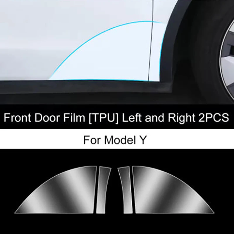 Película Protectora Extendida para Puertas Delanteras y Traseras de Tesla Model 3/Y 2017-2025, Ropa Protectora Invisible para Auto, Película TPU Invisible