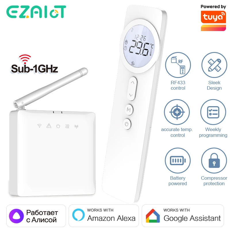 Wireless WiFi RF433 Thermostat for Gas Boiler for Water Floor Heating Smart Tuya Temperature Controller Alice Alexa Google Home