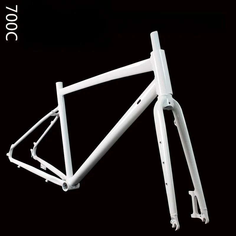 

Full Terrain avel Bike Frame 700c All-Mountain Flat Bar Off-Road Bicycle Aluminum Fork Internal Cable Routing mat De...