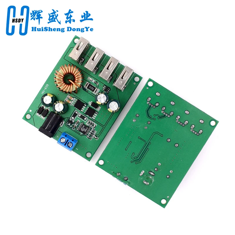 DC DC 7 V-60 V ถึง 5V 5A 4 USB เอาต์พุต Buck Converter Board ขั้นตอนลงโมดูล Car Charger ความเร็วสูง