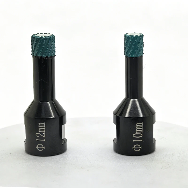 

Green Diamond Drill Bit Set 10mm/12mm M14 Thread Dry Vacuum Brazed Masonry Hole Saw for Tiles