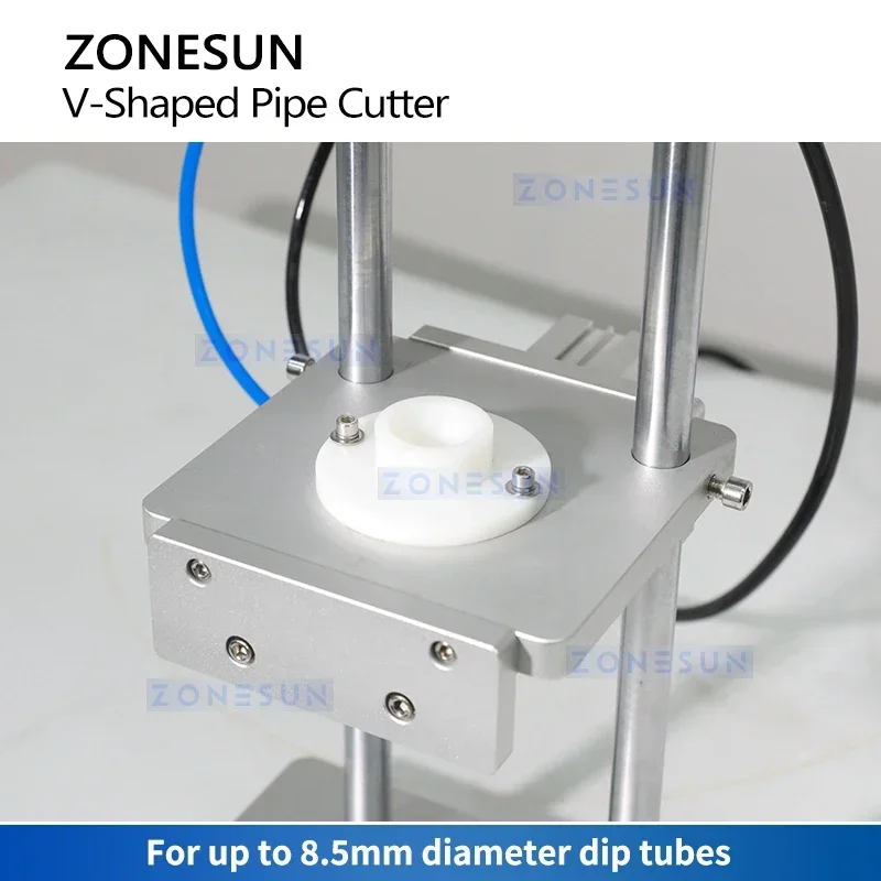 Zonesun dip tubo v cortador pneumático máquina de corte bomba tubo máquina de corte spray tampas ZS-JG300V