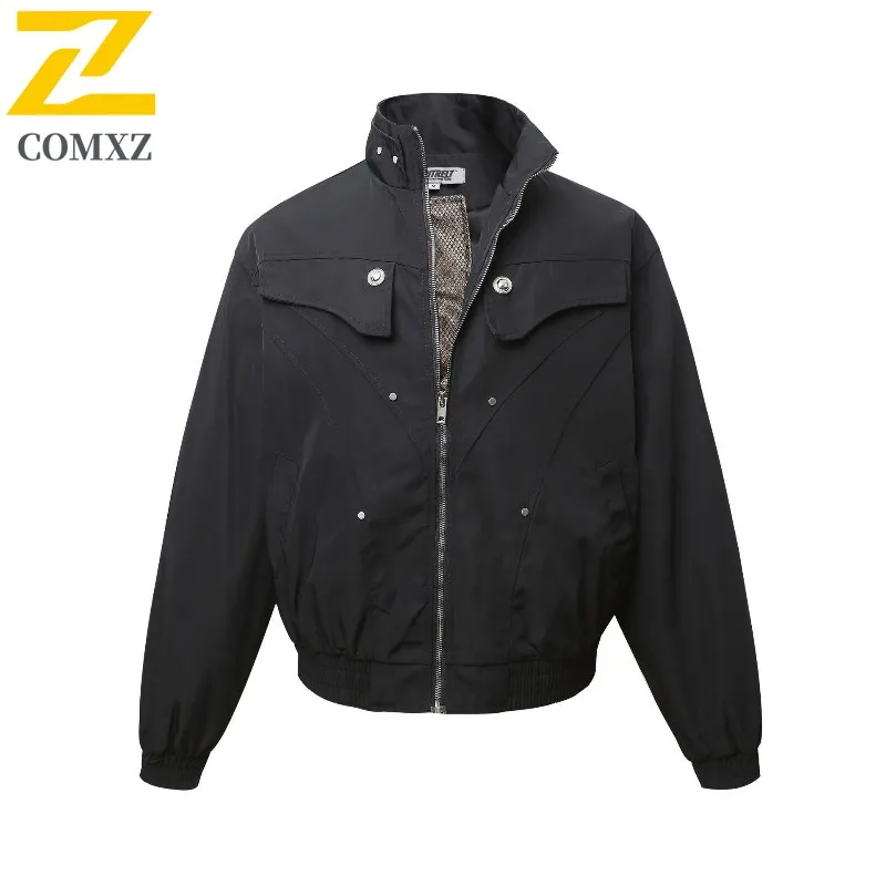 

COMXZ мужской плащ ветрозащитный осенний универсальный байкерский пиджак для рыбалки на каждый день для прогулок пальто высокого качества