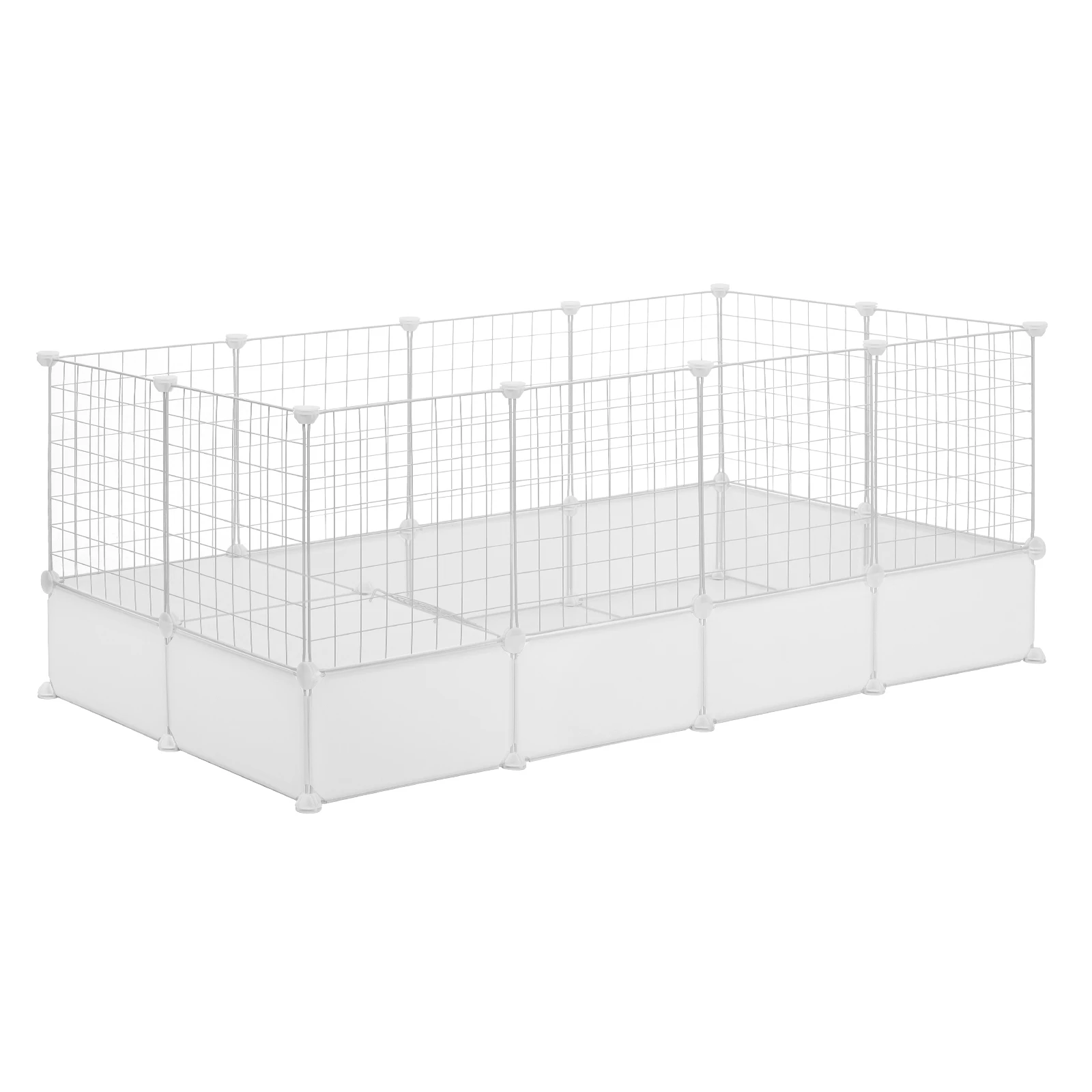 EUGAD Parc d'activités pliable pour animaux de compagnie, enclos DIY pour petits chiens, lapins, cochons d'Inde, chats, chatons, hérissons, avec grille de base