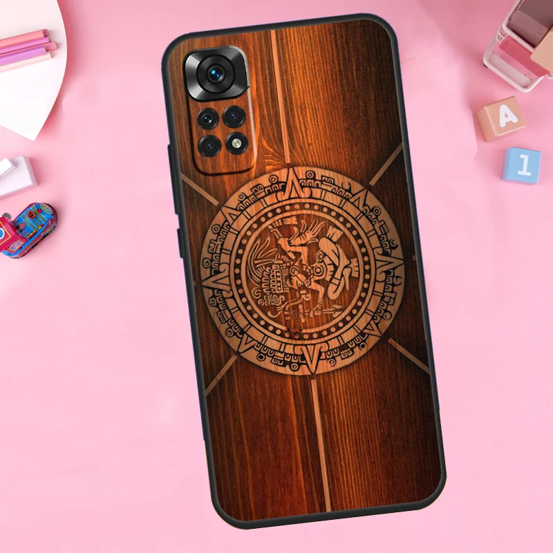 Mayan Calendar Wood Pattern Funda For Xiaomi Redmi 12C 9A 9C 9T 10A 10C Redmi Note 10 8 9 11 12 Pro 9S 10S 11S 12S Case