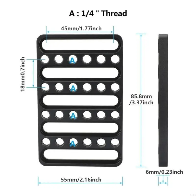 X6HA Professional Cheese Plate for DSLR Camera Cages Standard 1/4-20 Thread Holes