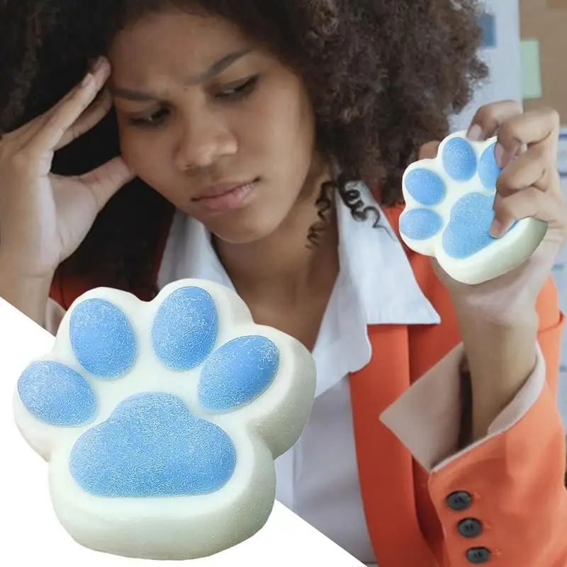 Squeeze Paw Hand Toy Large Flocking Cat Paw Sensory Toy High Resilience Rebound Ball Fidget Toy 12Cm/4.7Inch Sensory Stress Ball