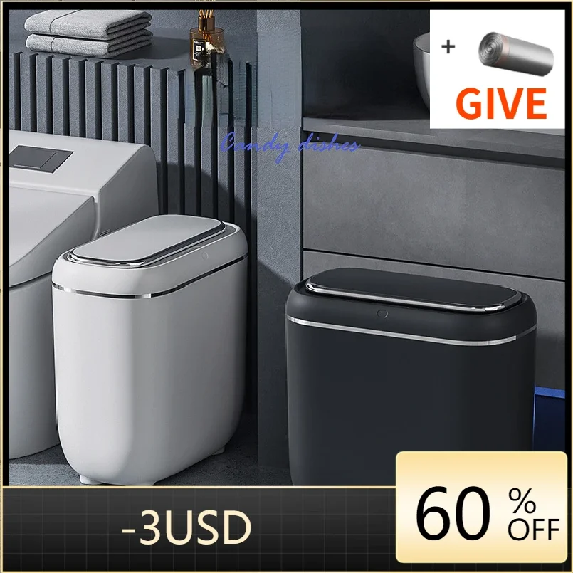

14L Automatic Sensor Trash Can Electric Touchless Smart Bin Kitchen Bathroom Waterproof Bucket Garbage With Lid Home Wastebasket