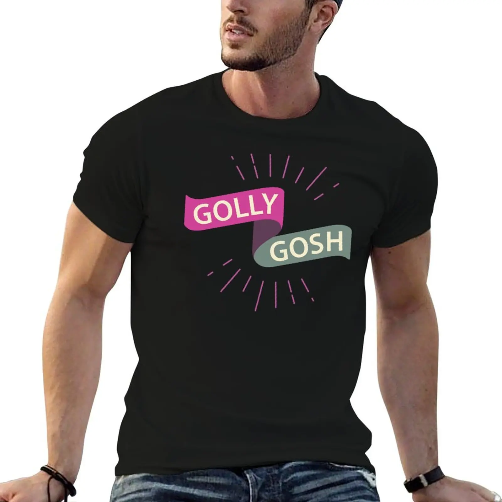 Golly Gosh Funny English Exclamation T-Shirt vintage cheap stuff designer shirts vintage clothes fruit of the loom mens t shirts