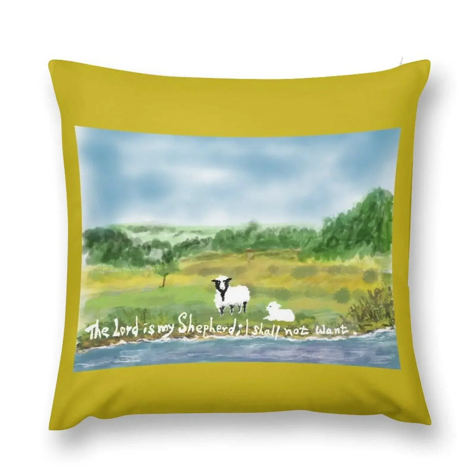 

grassland and sheep Throw Pillow anime girl christmas supplies pillow