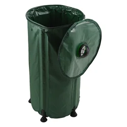 다운 스파우트 필터 및 오버플로 밸브가 있는 휴대용 빗물 수집 배럴-500D PVC 타포린, 100L 레인 배럴 키트