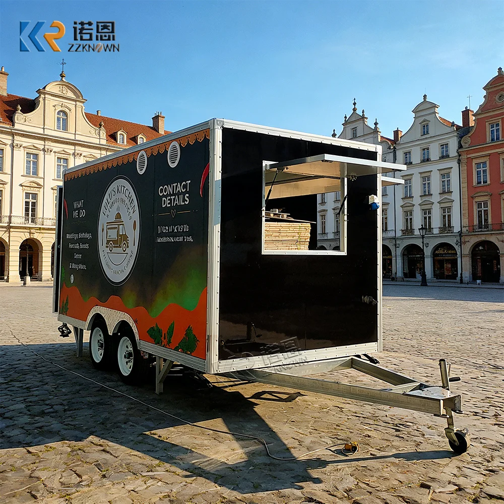 

Street Fast Food Truck Trailer Mobile Kitchen Trailer Usa Standard Hot Dog Ice Cream Coffee Cart Food Truck Fully Equipped