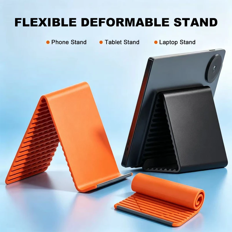 Flexible Silicone Phone Stand Bendable Tablet Holder Universal Deformable Aluminum Core Multi Angle Desk Mount for Travel Office