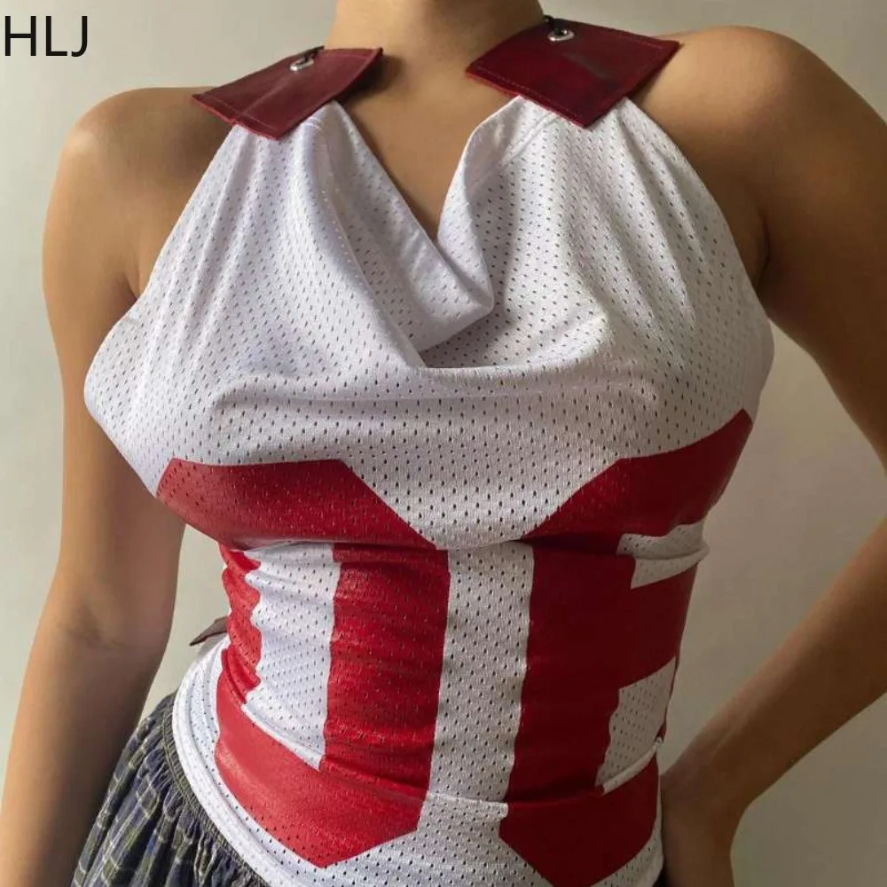 HLJ Y2k Sexy 2 Piece Sets Women Outfit Mesh Halter Bandage Backless Crop Tops and Camouflage Skirt Suits Female Streetwear New
