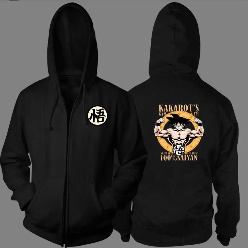 

Мужская толстовка с капюшоном Dragon Ball Wukong из натуральной полной молнии для расследовательной команды спереди и сзади, авторизованная Bandai