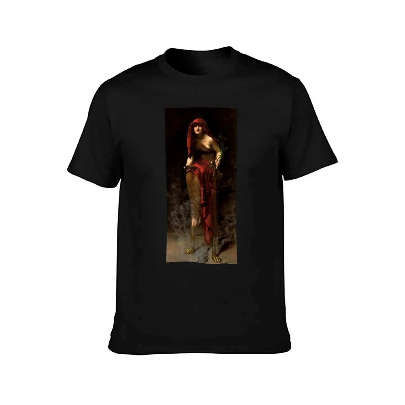 John Collier Priestess of Delphi T-Shirt oversized t shirt graphic shirts cotton graphic tees Men's t shirts