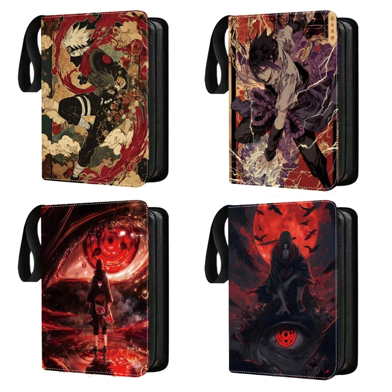 400/900Pcs Naruto Card Binder Book Zipper PU Leather Card Album Waterproof Anime Game Card Collection Holder Toy for Kids
