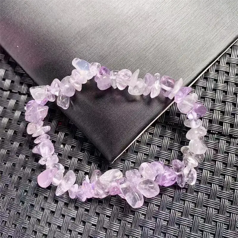 Natural Lavender Amethyst Bracelet Fortune Energy Bangle Mineral String Woman Amulet Jewelry Healing Gift 1pcs