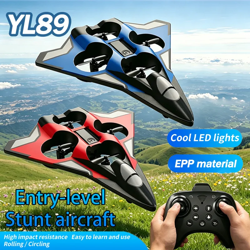 

New Mini Foam RC Fighter Plane 2.4G Remote Control Stunt Glider 360° Rolling Flying Flying EPP Foam Plane with LED Toys for Kids