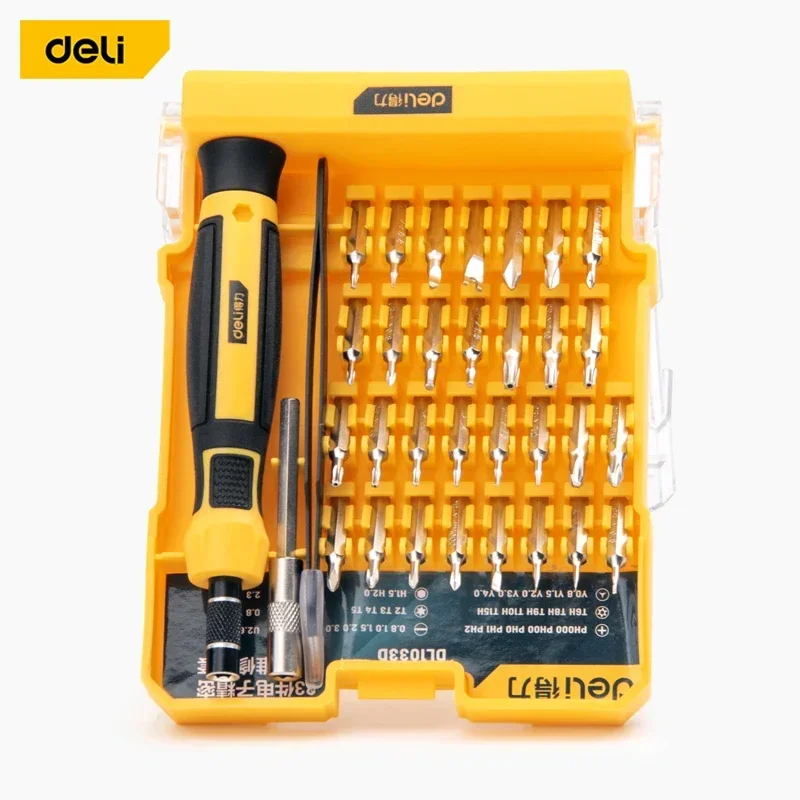 Deli 33 Pcs/Set Precision Screwdriver Multifunctional Magnetic Hexagon Torx Screwdriver Repair Tool Sets