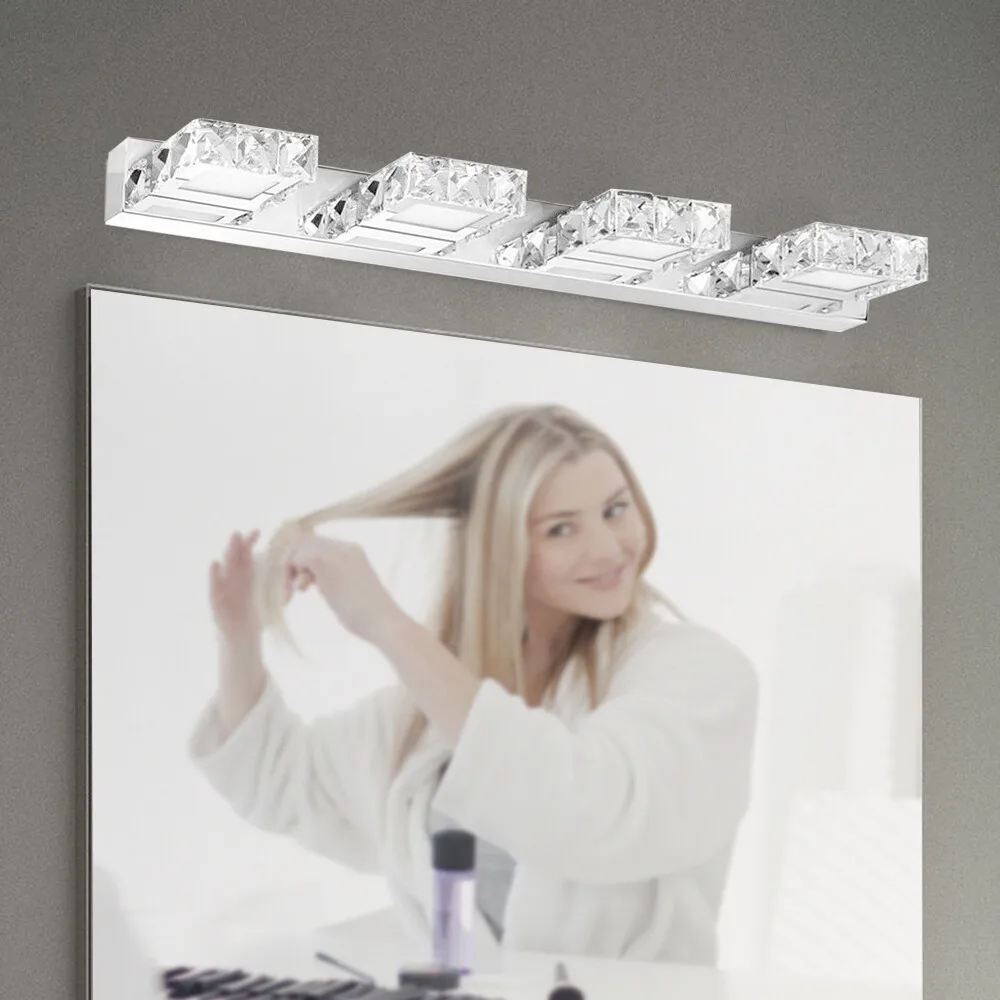 Fonte de luz de espelho com economia de energia 4 * 3W LED e design montado na parede, superfície lisa para limpeza sem esforço e economia de espaço