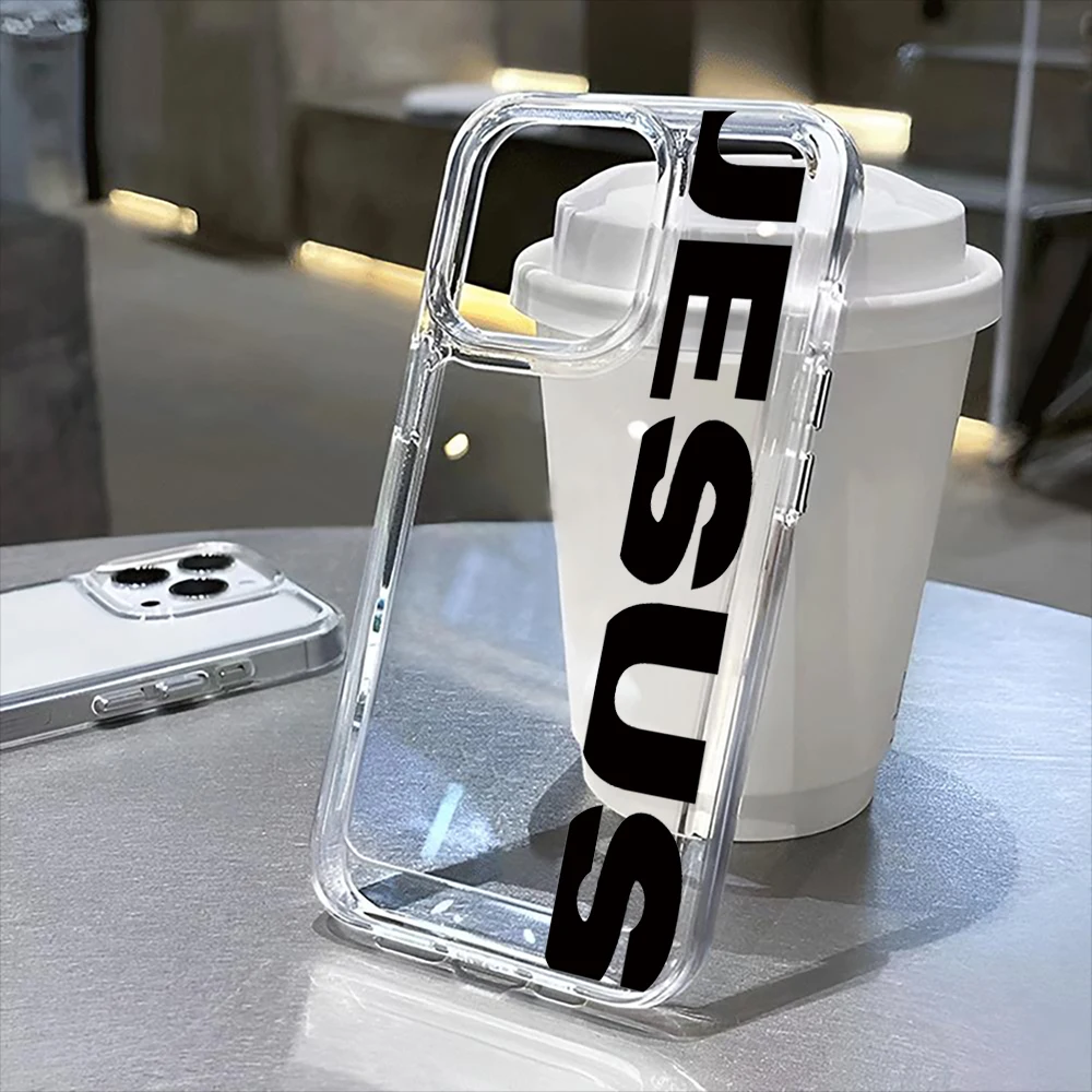JESUS clear Phone Case for iPhone16Pro Max 16Pro 16Plus 16 15 Pro Max 15Pro 15 13 13Pro 14 12 11Pro Max Plus