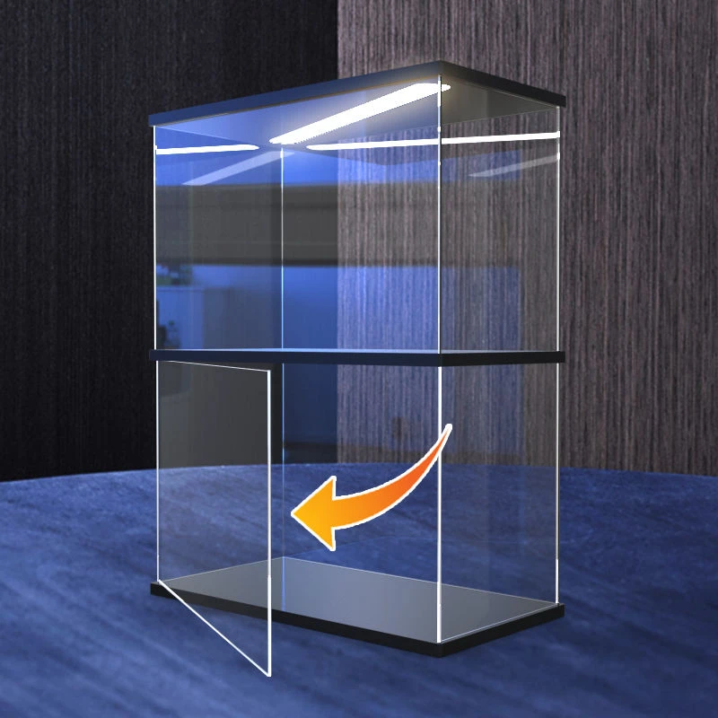 Light Up Acrylic Storage Box For Lego Model Dust-proof High Transparent Figurine Display Cabinet Building Blocks Storage Bin