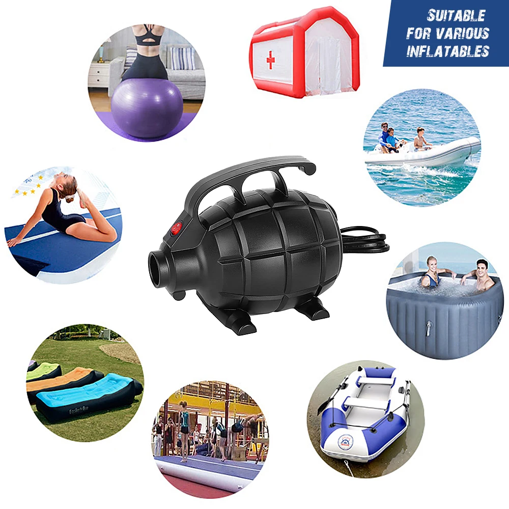 Portable Air Mattress Pump 500W Electric Pump Air Bed Pool Toy Raft Boat Quick Inflation Electric Air Pump for Inflatables