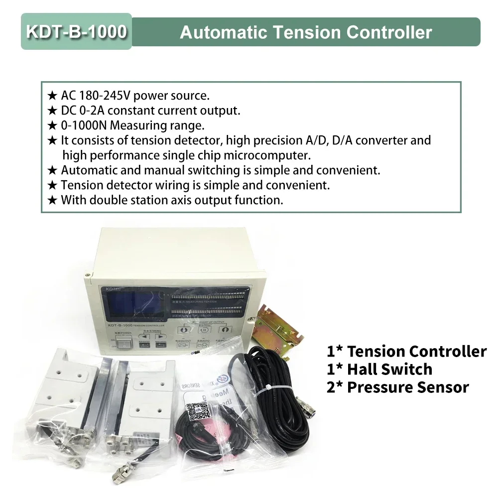 Magnetic Powder Brake Tension Controller Kit Single/Hollow Shaft DC24V 6/12/50-100Nm Unwinding for Textile/Packaging Machine