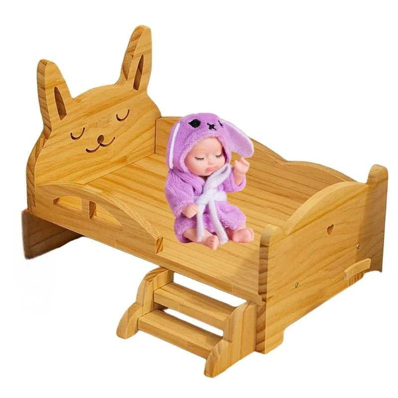 

Лидер продаж, миниатюрный кукольный домик, деревянная кровать, детские игрушки, детские куклы, быстрая доставка, мебель для куклы 4-8 дюймов, лучший подарок на день рождения