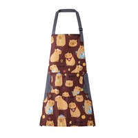 Capybara Printed Kitchen Apron Antifouling Barista Apron Wear-resistant Barber Carpenter Florist Apron Work Apron Cleaning Tool
