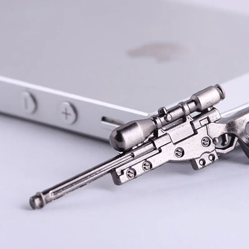 6cm Mini Sniper Rifle Model Pendant Keychain for Men Boys Cool Gun Black Color Metal Key Ring Finder Fans Collectible Jewelry