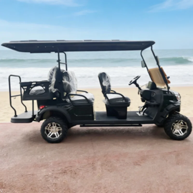 

Professional Golf Cart Solar Panel Powered Electric Golf Cart Custom Free Design 12 Inches Off-Road Tire With Folding Windshield