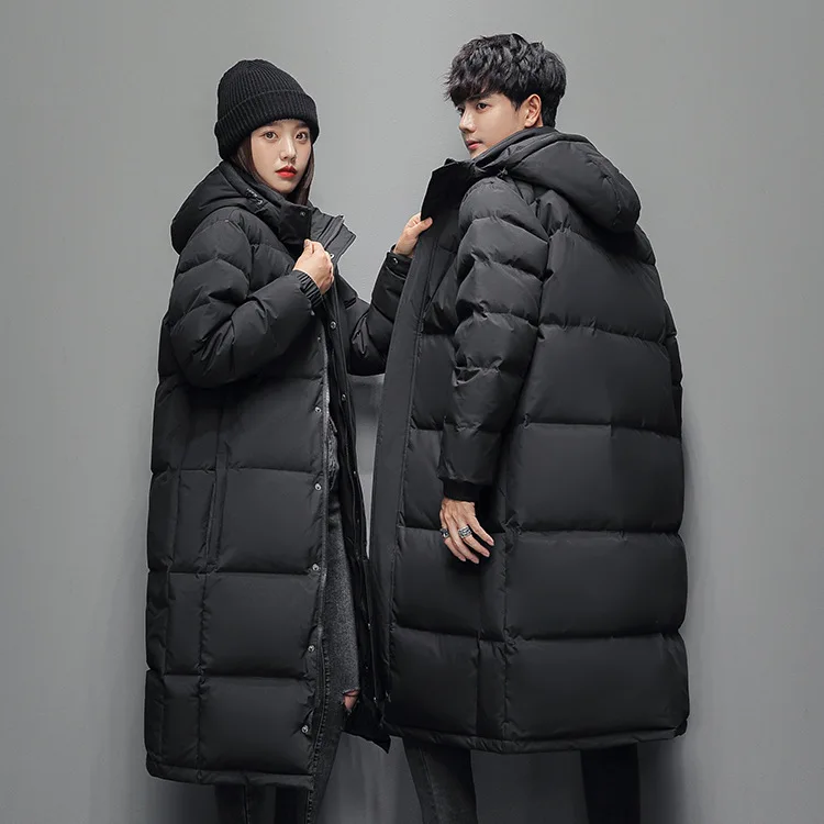 Nuova moda invernale per giovani abiti medi e lunghi versione coreana da uomo popolare piumino di cotone addensato cappotto caldo ragazzo