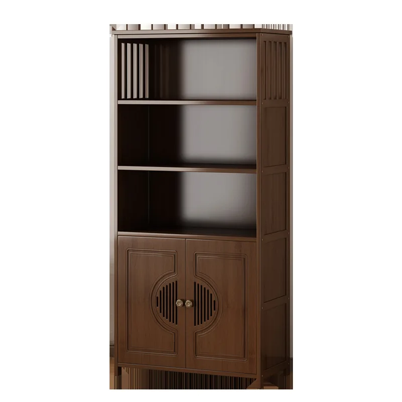 

New Chinese style tea room office tea set rack tea cabinet purple clay pot rack living room display cabinet