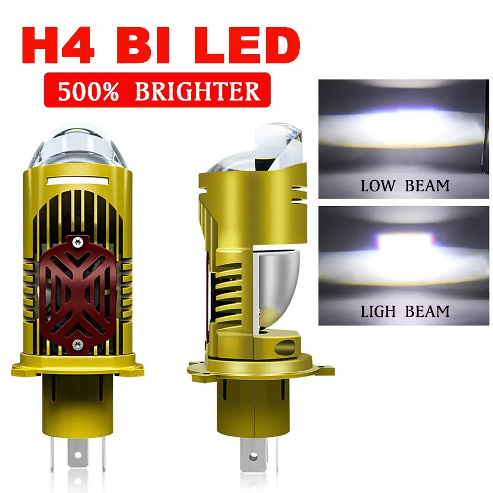 

Bi LED H4 Projector Lenses Headlight Bulbs 12V 24V 6000K CANBUS 24000LM 100W Auto Motorcycle Lamp High Low Beam Bulbs Plug Play