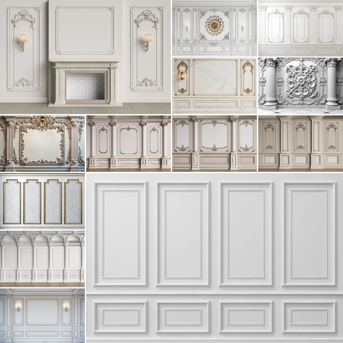 

MOON.QG White European Wall Background Photography Castle Palace Interior Living Room Decoration Backdrop Photo Studio Photozone