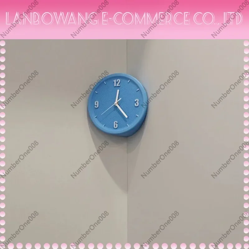 Minimalist Silent Wall Clock, Damage-Free Corner Fit for Living Room Bedroom, Modern Tech Creative Art Decorative Timepiece