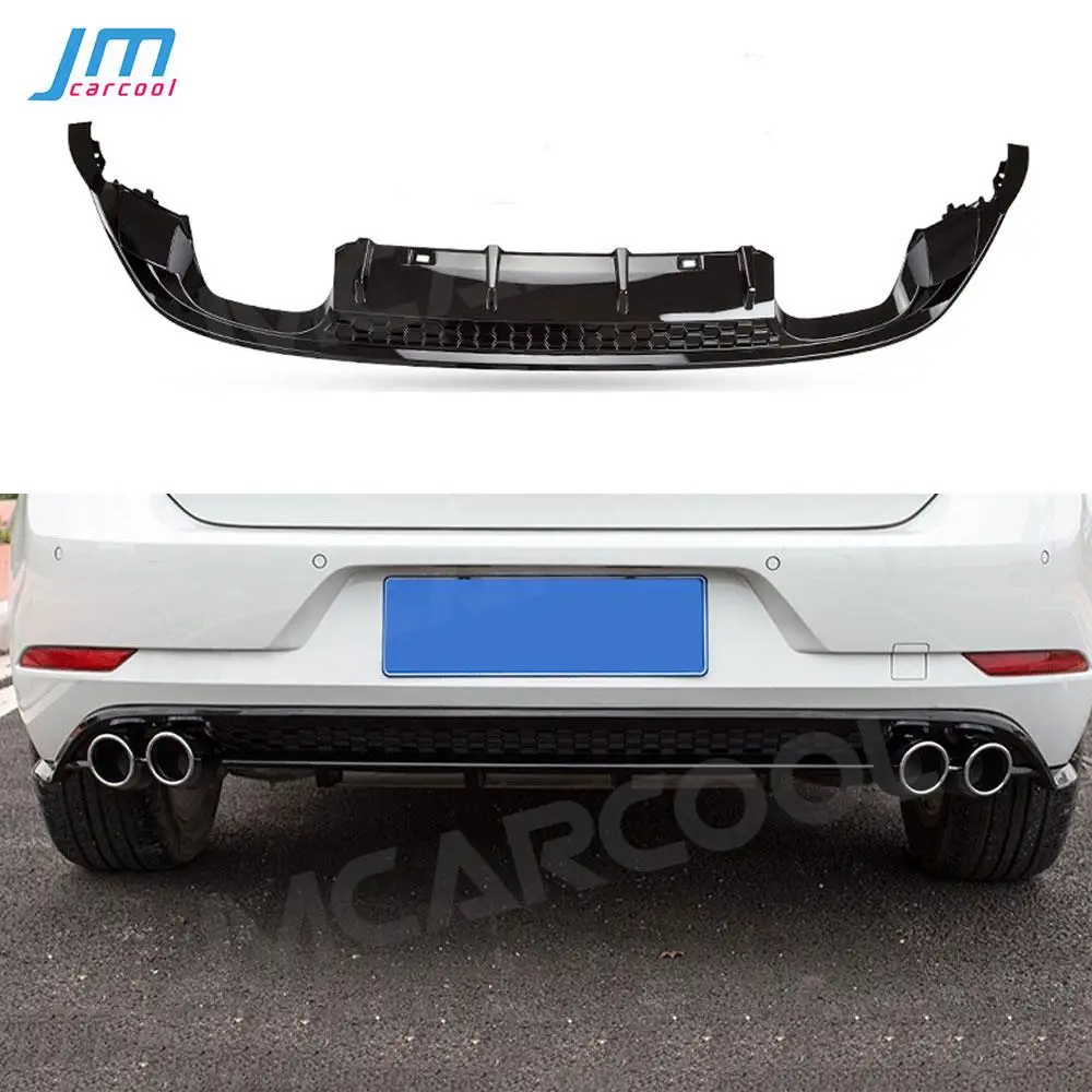 

PP Gloss Black Rear Lip Diffuser Spoiler for VW Golf 7 7.5 MK7.5 Standard And GTI 2018 2019 Four Outlet Bumper Cover Car Styling