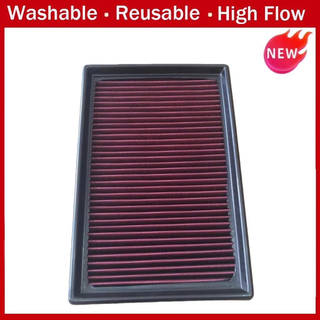 Filtro de aire de alto flujo para coche para NISSAN NAVARA NP300 (D40) 2,5 dCi 2005-2010 PATHFINDER III 16546-EB300 lavable y reutilizable