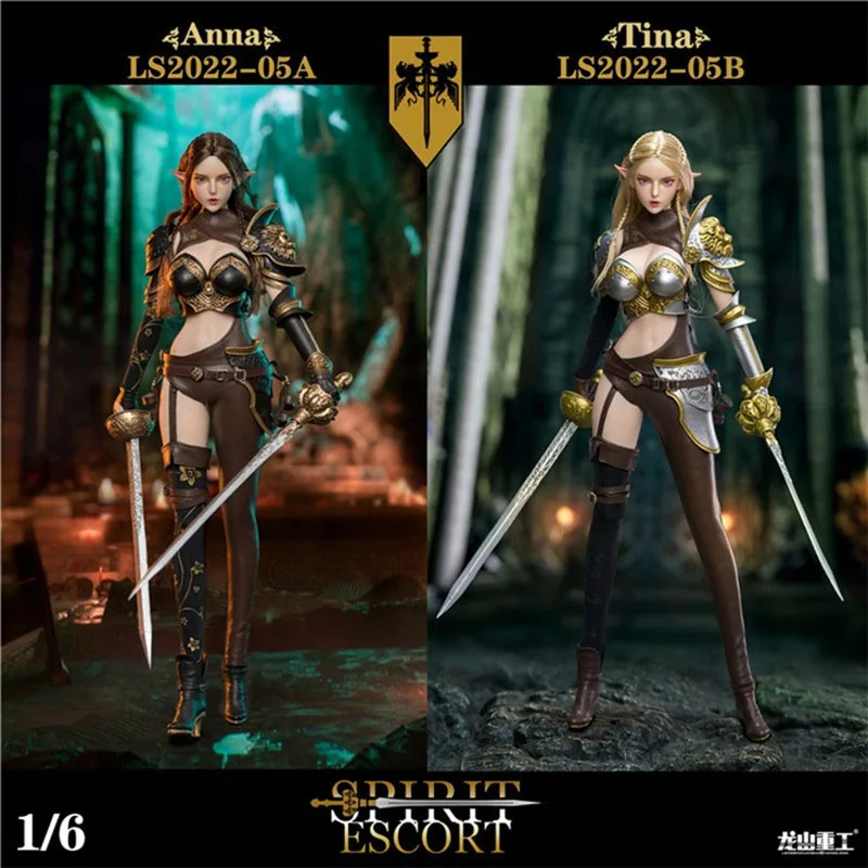 

In Stock SL2022-05 1/6 Sexy Female Soldier Fairy Guards SPIRIT ESCORT Anna Tina Figure 12'' Action Head Body Model with Weapon