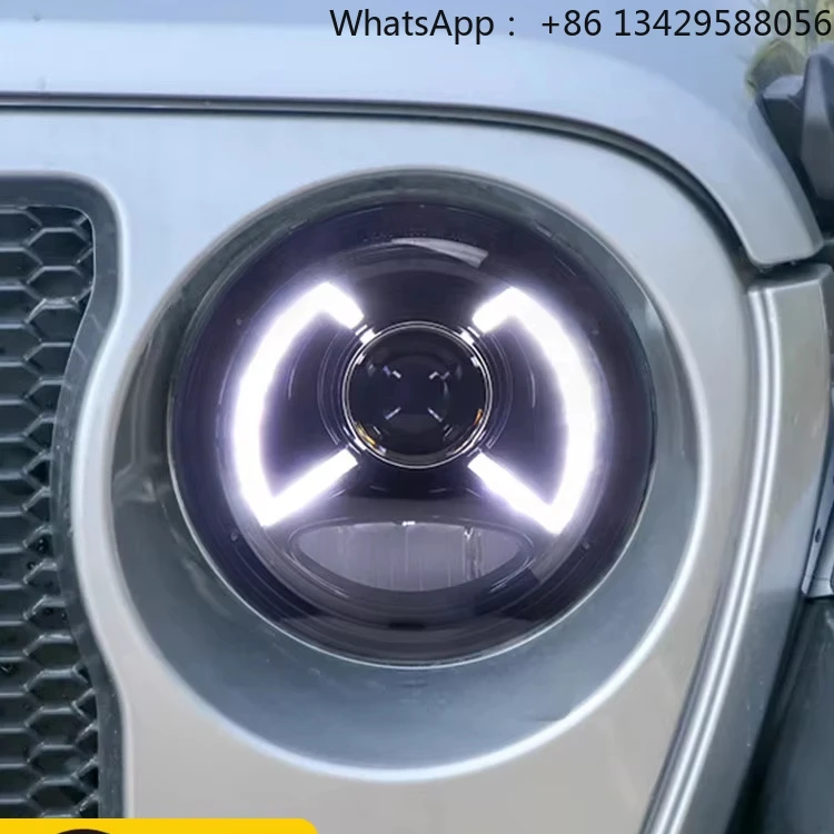 

18-19 for JEEP Wrangler Dual-Lens Full LED Headlight Assembly with Daytime Running Light Modified Driving Lights