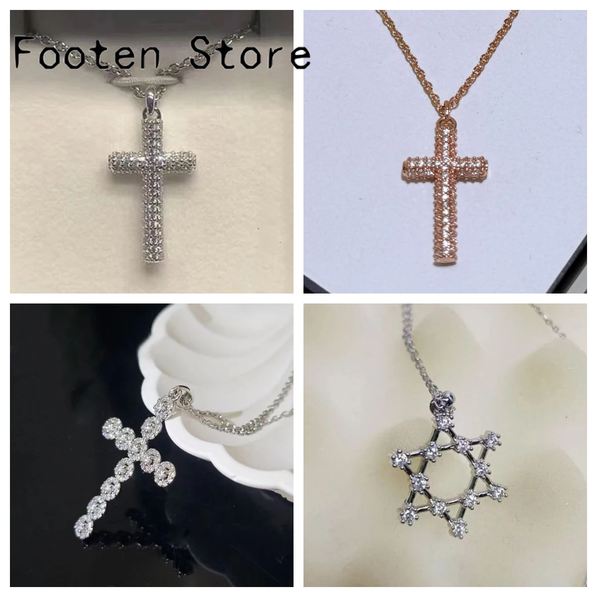 

Original 2025 New Trend Fine Jewelry Set Charming Silver Rose Gold Cross Crystal Fashion Personalized Necklaces Gift for Women