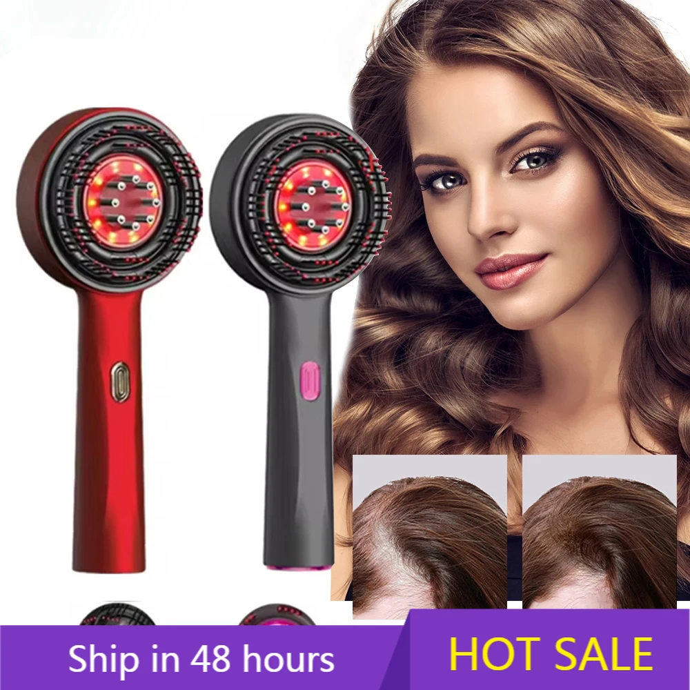 

YTYIN Upgrade D Flexible Grasping Kneading Wet Dry Comb Red Vibrating Electric Hair Growth Oil Hair Scalp Massager Brush
